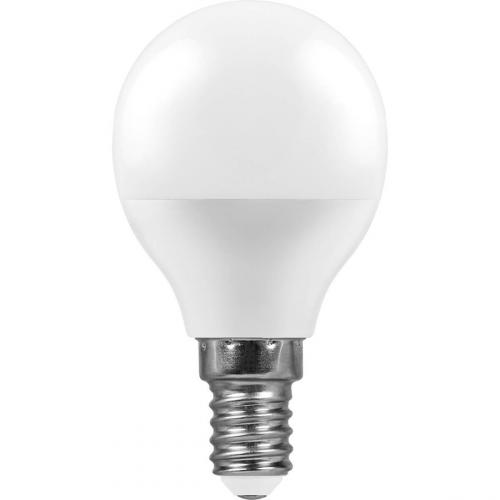 Лампа светодиодная Feron E14 7W 6400K Шар Матовая LB-95 25480 фото 2
