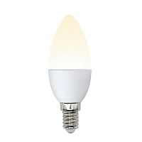 Лампа светодиодная Uniel E14 6W 3000K матовая LED-C37-6W/WW/E14/FR/MB PLM11WH UL-00002373