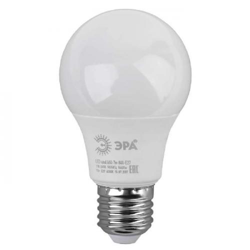 Лампа светодиодная ЭРА E27 7W 4000K матовая LED A60-7W-840-E27 Б0029820
